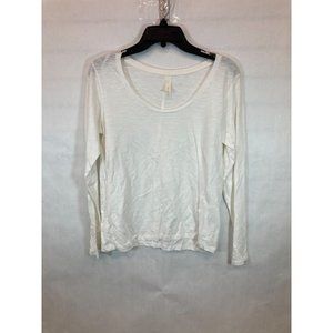 Everyday Elegance: Women's Small Off White Long Sleeve Casual Shirt